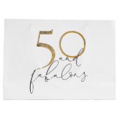 50 & Fabulous Gold Black & White 50e verjaardag Groot Cadeauzakje (Achterkant)