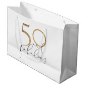 50 & Fabulous Gold Black & White 50e verjaardag Groot Cadeauzakje (Voorkant Gekanteld)