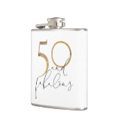 50 & Fabulous Gold Black & White 50e verjaardag Heupfles (Links)