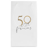 50 & Fabulous Gold Black & White 50e verjaardag Klein Cadeauzakje (Achterkant)