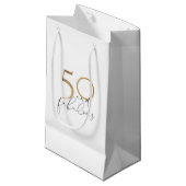 50 & Fabulous Gold Black & White 50e verjaardag Klein Cadeauzakje (Voorkant Gekanteld)