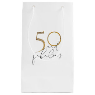 50 & Fabulous Gold Black & White 50e verjaardag Klein Cadeauzakje