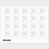 50 & Fabulous Gold Black & White 50e verjaardag Vierkante Sticker (Vel)