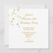 50 Fabulous Gold Champagne Birthday Party Kaart (Achterkant)