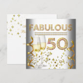 50 Fabulous Gold Champagne Kaart (Voorkant / Achterkant)