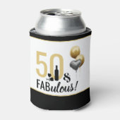 50 & Fabulous Gold en zwarte moderne feestdag Blikjeskoeler (Blikje Voorkant)