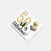 50 & Fabulous Gold en zwarte moderne feestdag Servet (Hoek)