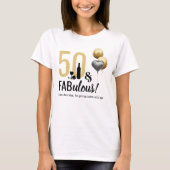 50 & Fabulous Gold en zwarte moderne feestdag T-shirt (Voorkant)