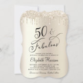 50 Fabulous Gold Glitter Birthday Party Kaart (Voorkant)