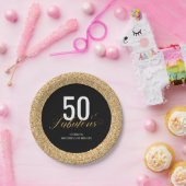 50 & Fabulous Gold Glitter Birthday Party Papieren Bordje (Feest)