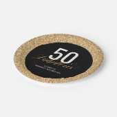 50 & Fabulous Gold Glitter Birthday Party Papieren Bordje (Gekanteld)