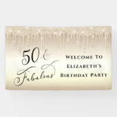 50 Fabulous Gold Glitter Birthday Spandoek (Horizontaal)