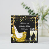 50 Fabulous Gold Glitter High Heels, zaterdag 3 Kaart (Staand voorkant)