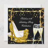 50 Fabulous Gold Glitter High Heels, zaterdag 3 Kaart (Voorkant)