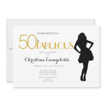 50 & Fabulous Gold Glitter met Modern Silhouet