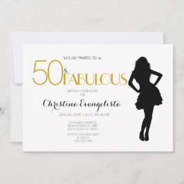 50 & Fabulous Gold Glitter met Modern Silhouet Kaart
