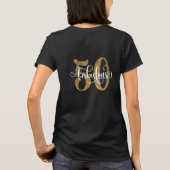 50 & Fabulous Gold Glitter Typografie Birthday 4 T-shirt (Achterkant)