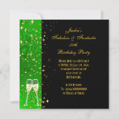 50 Fabulous Gold Limoen Glitter High Heels Birthda Kaart (Achterkant)