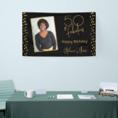 50 - Fabulous Gold Photo Template Birthday Bann Spandoek (Beurs)