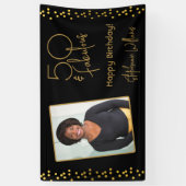 50 - Fabulous Gold Photo Template Birthday Bann Spandoek (Verticaal)