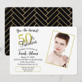 50 & Fabulous Goud 50e Verjaardagsfeestfoto Kaart (Voorkant / Achterkant)
