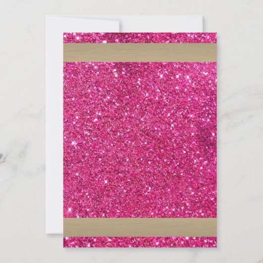50 & Fabulous Goud Heet Roze Glitterij Hoge Hakken Kaart (Achterkant)