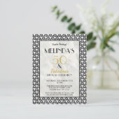 50 & Fabulous Goud Zwart Art Deco Verjaardagsfeest Kaart (Staand voorkant)