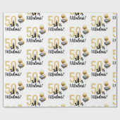 50 & Fabulous Goud & Zwart Modern Cadeaupapier (Vlak)