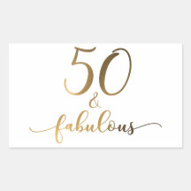 "50 & Fabulous" Gouden folie Effect v2 Verjaardag 