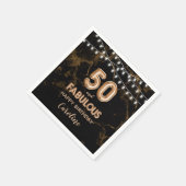 50 & Fabulous Gouden Folieballonnen & Snaarlichten Servet (Hoek)