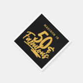 50 & Fabulous Gouden Glitter 50e Verjaardag Naam Servet (Hoek)
