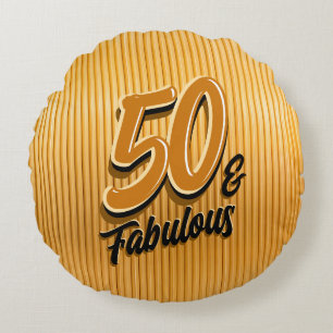 50 & Fabulous Gouden Ronde Kussen