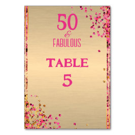 50 & Fabulous Gouden Roze Glittery 50ste Verjaarda Kaart