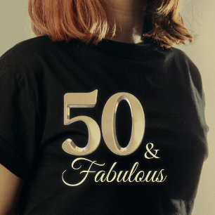 50 & Fabulous Gouden Verjaardag Meisje T-shirt