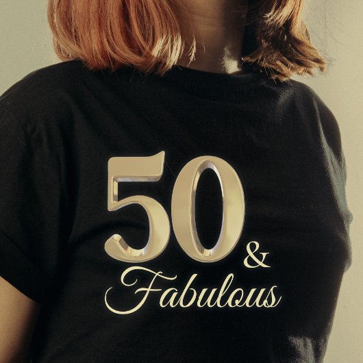 50 & Fabulous Gouden Verjaardag Meisje T-shirt