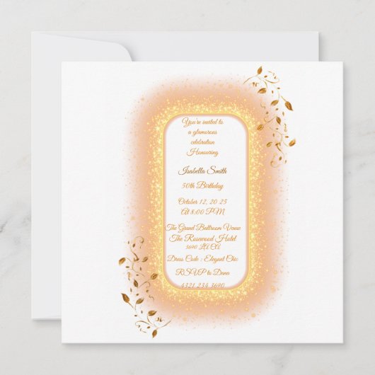 50&Fabulous Gouden Verjaardag Uitnodiging (Voorkant)