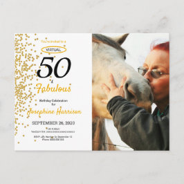 50 & Fabulous Gouden Virtuele Verjaardagsuitnodigi Briefkaart