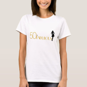 50 & FABULOUS HET IS MIJN VERJAARDAG Goud Modern F T-shirt