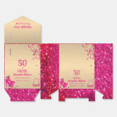 50& Fabulous Hoge Hakken Goud Hot Pink Glitter Gla Bedankdoosjes (Ongevouwen)