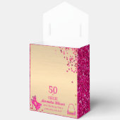 50& Fabulous Hoge Hakken Goud Hot Pink Glitter Gla Bedankdoosjes (Open)