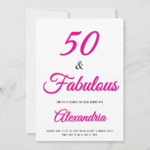  50 & Fabulous Hot Roze Zwart 50ste Verjaardag 