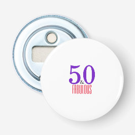 50 & Fabulous I Elegant 50e verjaardagsfeestje Button Flesopener