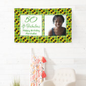 50 & Fabulous JAMAICA FLAG Custom Photo Verjaardag Spandoek (Insitu)