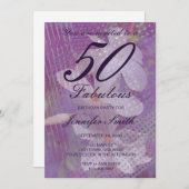 50 & Fabulous Lavender Birthday Invitation Kaart (Voorkant / Achterkant)