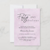 50 & Fabulous Licht Paarse 50ste Verjaardag Kaart (Voorkant)