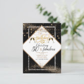 50 & Fabulous LIghts Birthday Party Invitation Briefkaart (Staand voorkant)