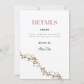 "50 & Fabulous" Minimale Roze en Zwarte Glitter Kaart (Achterkant)