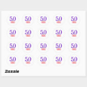 50 & Fabulous Minimale Verjaardag Ronde Sticker (Vel)