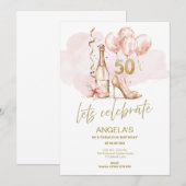 50 & Fabulous, Modern, Trendy 50ste Verjaardag Kaart (Voorkant / Achterkant)