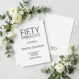 50 & Fabulous Moderne Minimalistische Viering Kaart